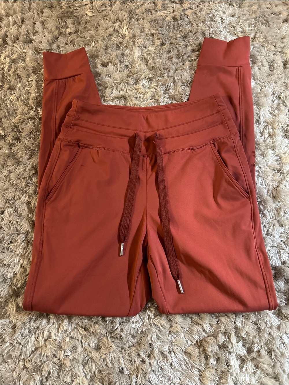 Women’s Rust Drawstring Jogger Pants - Unbranded